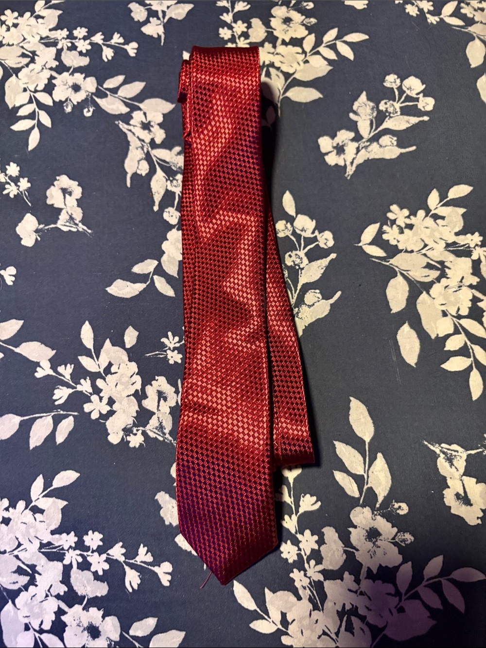 Men's Red Textured Necktie